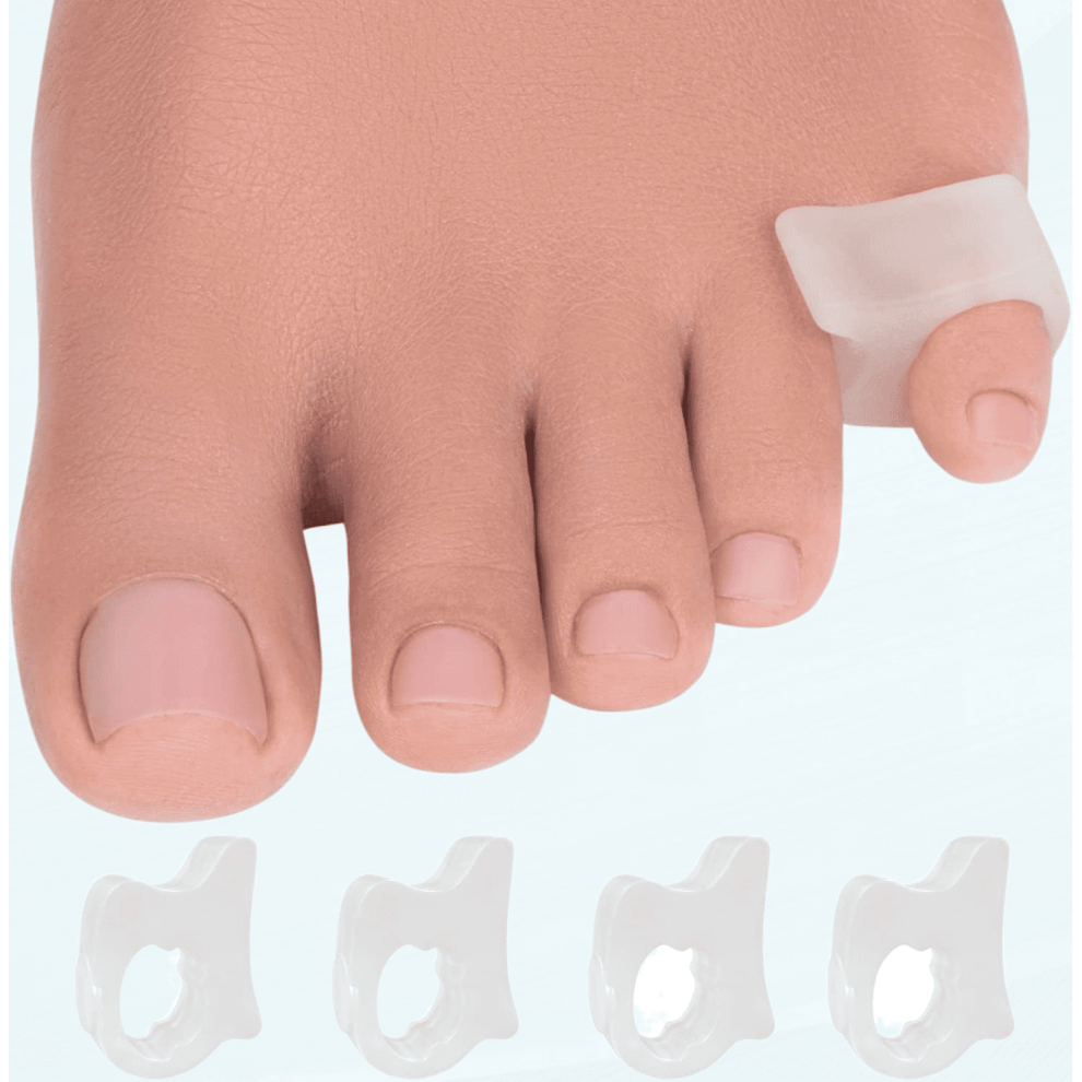 4-Pack Pinky Toe Separators - Correct Crooked Toes - Bunion Corrector and Relief