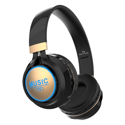 Ασύρματα ακουστικά Bluetooth Over-Ear RFUGUG, Στερεοφωνικός ήχος με βαθιά μπάσα, Λάμψη LED, 2