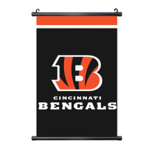 Bengals futballcsapat fekete PVC tengelyes függőfestmény, több méretben, fali és asztali dekoráció, kompatibilis az NFL rajongókkal