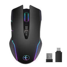 Draadloze muis, muisjiggler, muisbeweger, LED, oplaadbaar, 2,4 GHz, ergonomische mini-muis, USB optische muis, 1600 DPI
