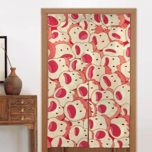 Ponyo Door Curtain for Doorway, Pattern Print Blackout Privacy Window Curtain, Room Divider Curtain Tapestry Home Decor, 34" W X 56" L