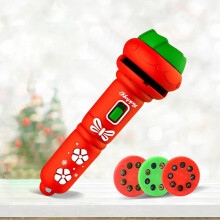 Lanterna Projetora de Natal Infantil com 24 Imagens, Compatível com Árvore de Natal e Papai Noel, Brinquedo Luminoso para Festas (Vermelho)
