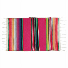 Mexikanischer Serape-Tischläufer mit Streifenmuster, farbenfroher Schal für Partys, W9M9Fiesta X0D3