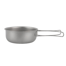 Titan-Camping-Bratpfanne mit Deckel und Klappgriff, 700 ml