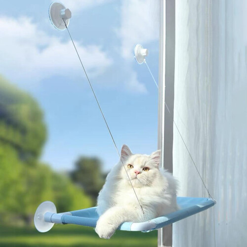 Cat Window Perch Hammock Hanging Bed Suction Cup Basking Cushion Resting Seat Space Saving Window Mount Playing Basking 2