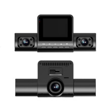 Djiypn4Channel1080P Dash Cam Fram Bak Vänster Höger med IR-nattseende, loopinspelning, rörelsedetektering, ABS, svart