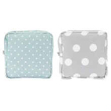Sanitary Napkin Storage Bag Period Menstrual Pad Zipper Pocket Outdoor Travel (2 Pieces, Gray, Green)