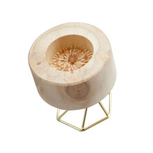 Rustic Home Decor Country Candlestick Cup Holder Log Tea Light Wedding Wooden Votive