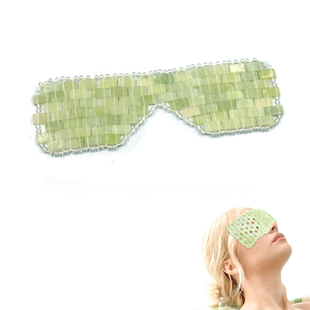 Natural Jade Eye Mask for Puffiness and Wrinkles, Reusable Cooling Stone for Skincare