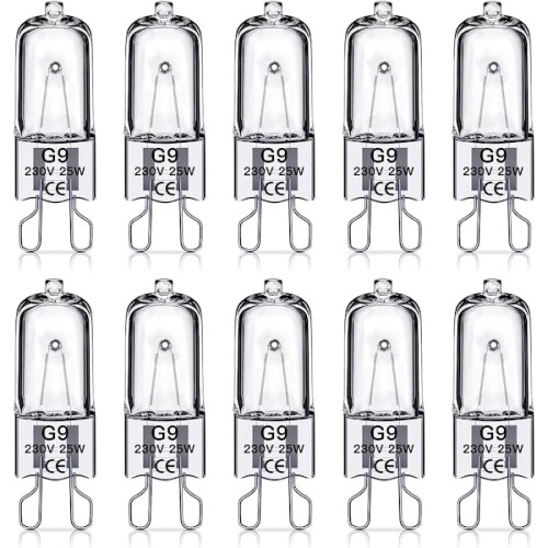 Ampoules halogènes G9 25 W, 230 V, lot de 10