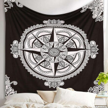 59"X59"Boho mandala květinová nástěnná tapiserie pro nástěnnou dekoraci v moderním kmenovém stylu (1 ks)