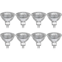 Lot de 8 ampoules halogènes GU5.3MR16 35W 12V dimmables - blanc chaud 2800K, 400 lumens, culot JZ [DB][mo]