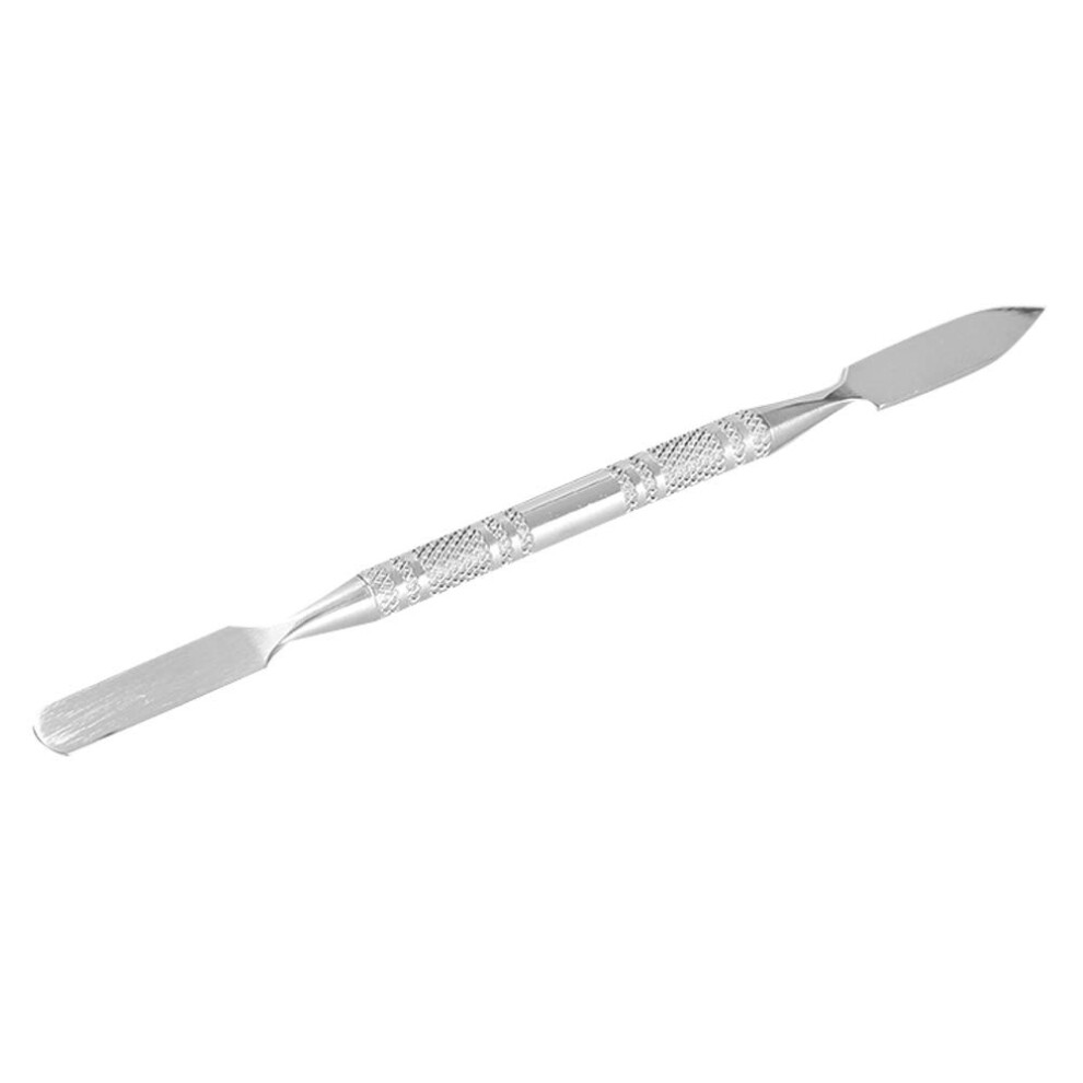 Double Ended Stainless Steel Makeup Spatula with Anti Slip Handle for Mixing Creams and Waxes
