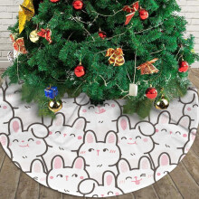 Jupe de sapin de Noël, 76 cm, motif lapin mignon de dessin animé, pour décorations et ornements de Noël