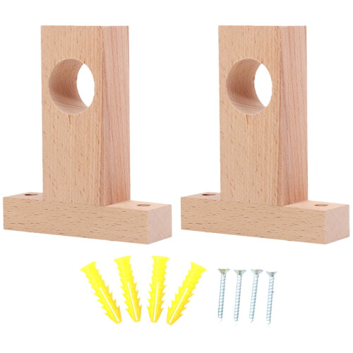Supporti per asta per tende in legno Guangmc, staffe di supporto a soffitto (2 pezzi)