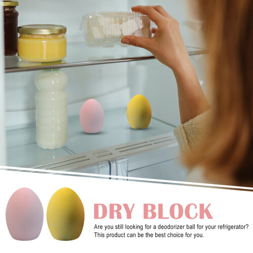 2 Pcs Refrigerator Deodorized Eggs Moisture Removing Ball Dehumidifier Desiccant Diatomite 2