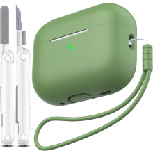 Compatibile con AirPods Pro di seconda generazione, custodia protettiva in morbido silicone antiurto di grado militare, anti-caduta, compatibile con