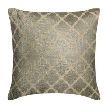 Fodera per cuscino argento 45x45 cm, motivo a traliccio in iuta e geometrico, cuscino decorativo in stile marocchino per divano - Traliccio dipinto