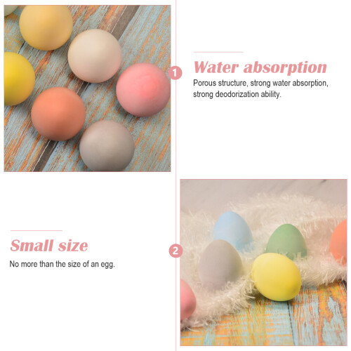 2 Pcs Refrigerator Deodorized Eggs Moisture Removing Ball Dehumidifier Desiccant Diatomite 1