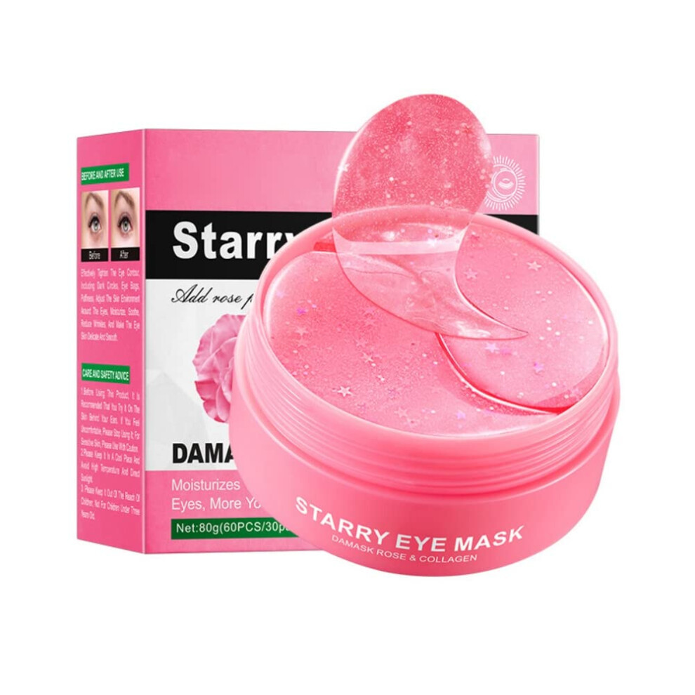 Dark/Pink Under Eye Masks With Bamboo Charcoal For Circles Puffiness And Antiwrinkle Hydration