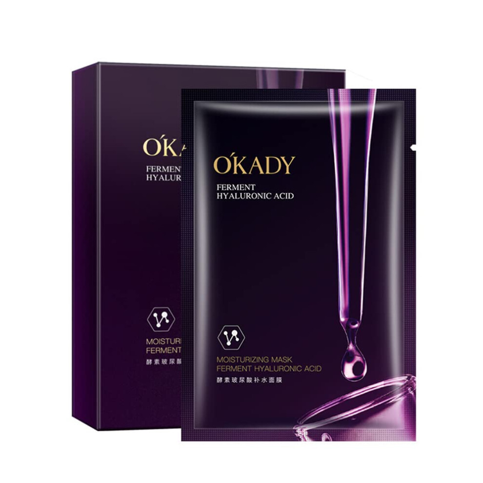 Hyaluronic Acid Sheet Face Mask Deep Hydration Brightening AntiAging 25ml 10 Pcs Alcohol
