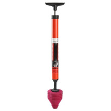 Pressure Air Toilet Plunger with Flexible Rubber Seal for Sink and Drain Unclogging, 25 Inch Stainless Steel
