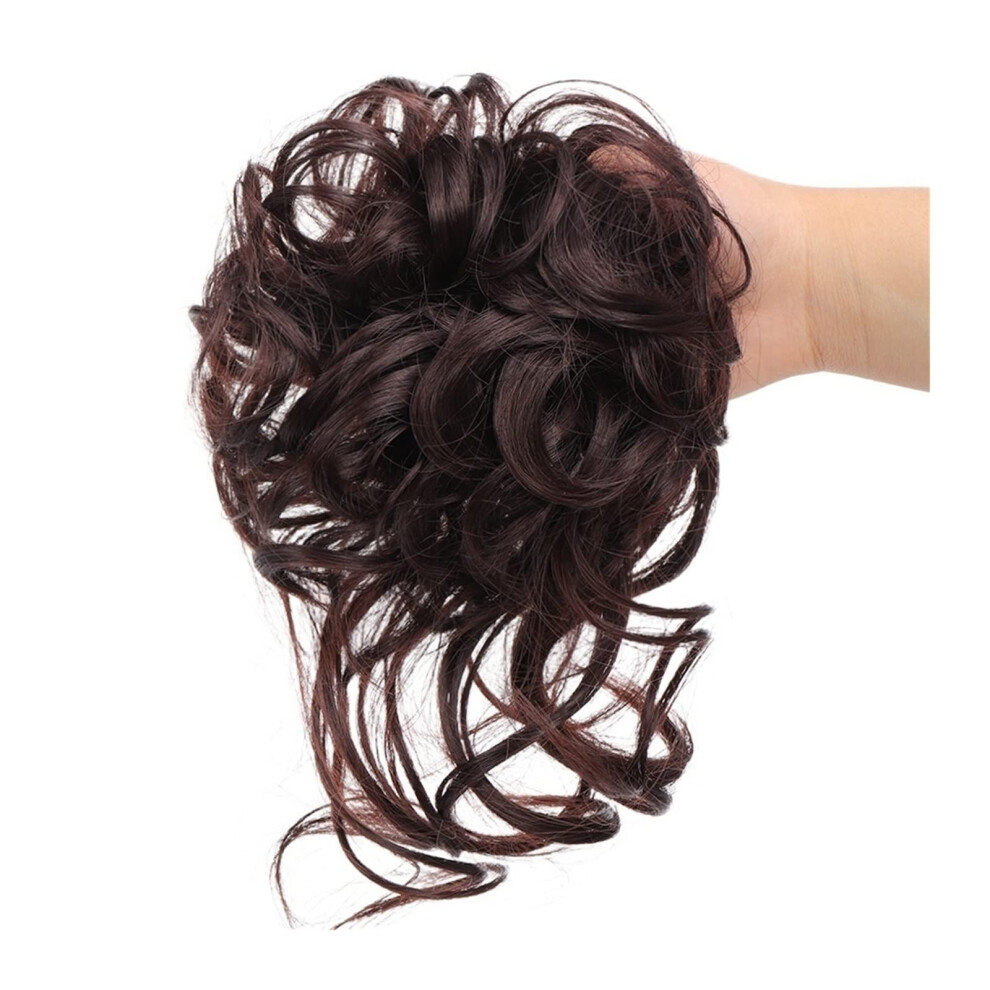 Messy Bun Hair Piece with Natural Curly Texture, Synthetic Fluffy Bun Extension for Women