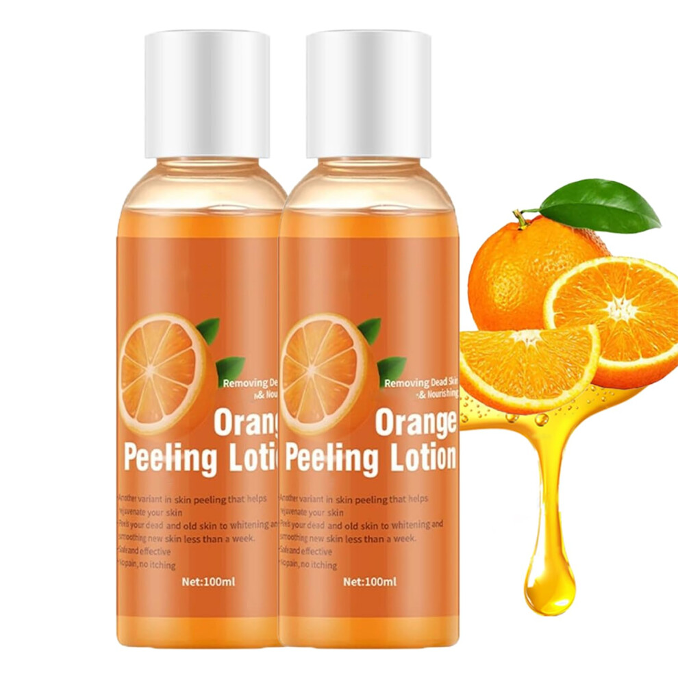 Orange 2Pcs Peeling Lotion And Body Exfoliating Gel For Dead Skin Removal And Smooth Hydrated Skin