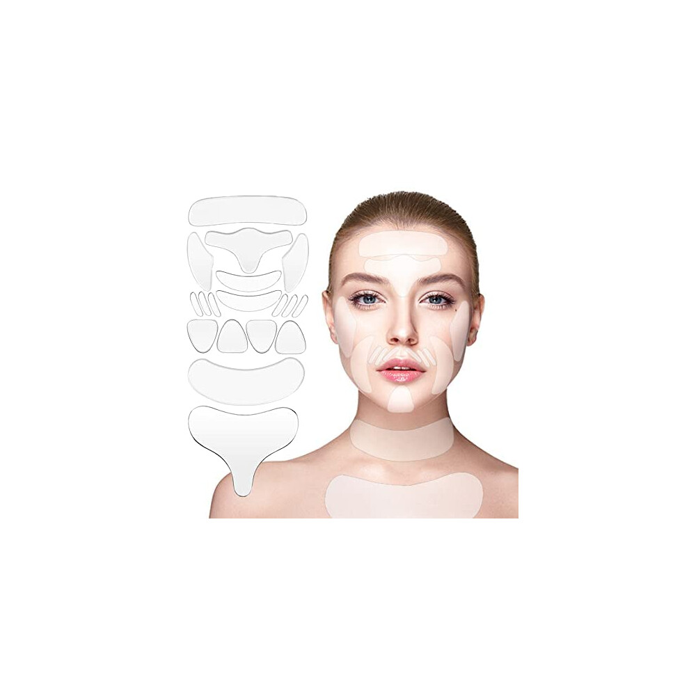 Wrinkle Patches Set of 18 Anti Wrinkle Pads for Forehead Eyes Mouth and Chest Targeted Reduction