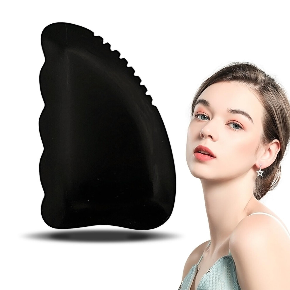 Natural Bian Stone Gua Sha Facial Tool for Puffiness Reduction and Jawline Contouring