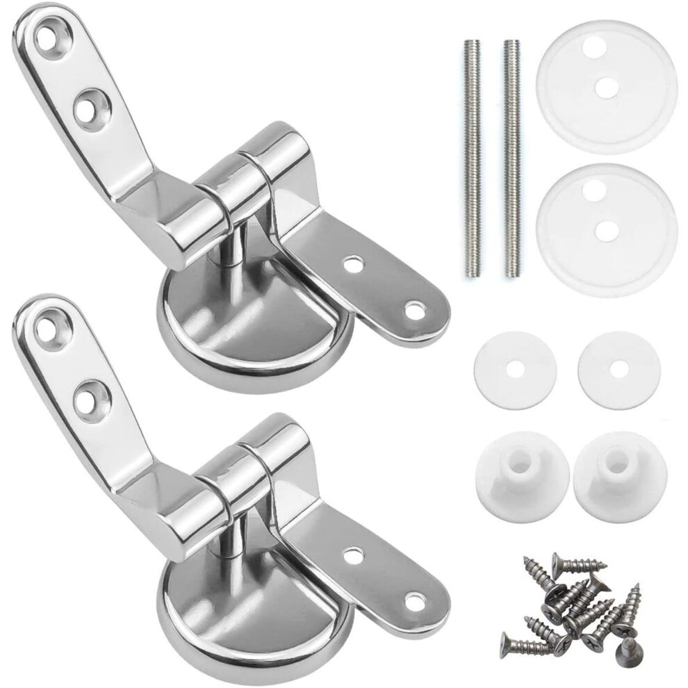Toilet Seat Hinges Set Of 2 Brushed Zinc Alloy Replacement Hardware For Bathroom 9044945766110