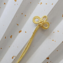 10PCS Chinese Knot Tassel Pendants for DIY Crafts Curtain Clothing Home Decor Beige Yellow