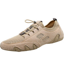 Men's Hiking Shoes Breathable Lightweight Trekking Footwear Durable Outdoor Khaki Size 10