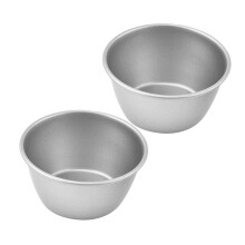 2pcs Round Nonstick Baking Molds Temp Resistant Muffin and Pudding Cups Silver Grey for Desserts