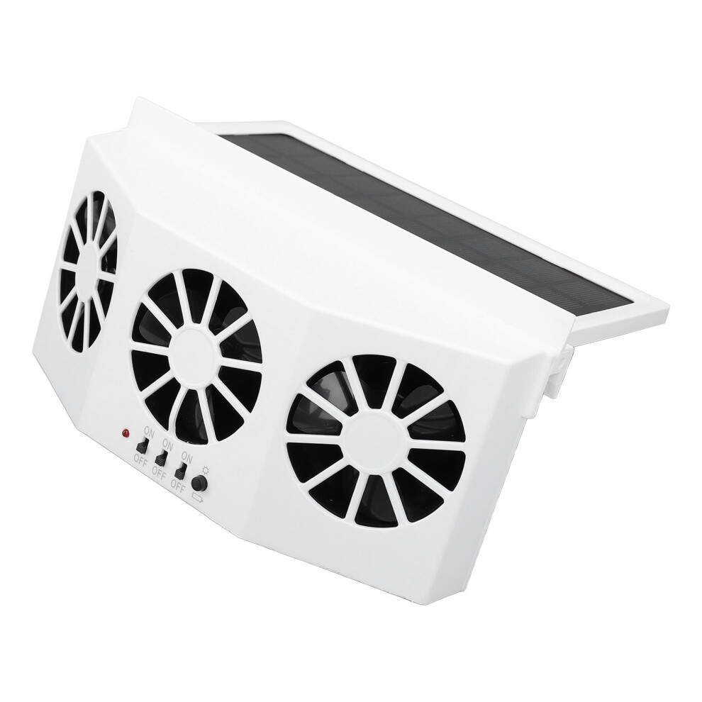 Solar Car Exhaust Fan 3 Fans Ventilation Odor Humidity Removal White 8031381195827