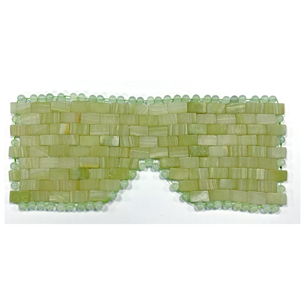Light/Green Jade Eye Mask For Puffiness Relief, Weighted Cooling Jade Stone Therapy, Reusable