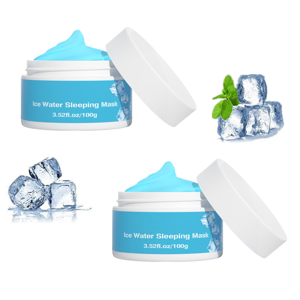 Hydrating Sleeping Mask with Cooling Skin Relief for Deep Overnight Moisture and Elasticity, 2PC