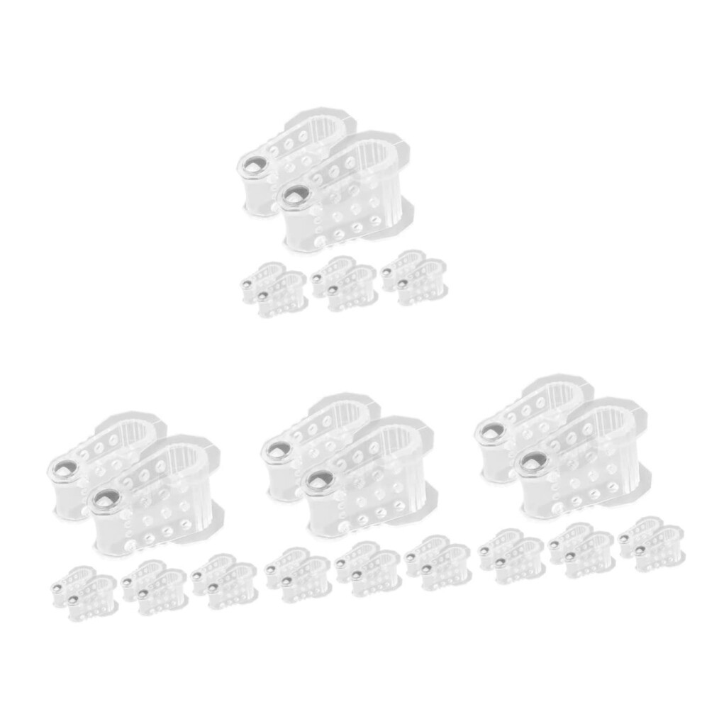 Transparent Ergonomic Toe Separators and Bunion Correctors for Foot Care, 16 Pairs Reusable