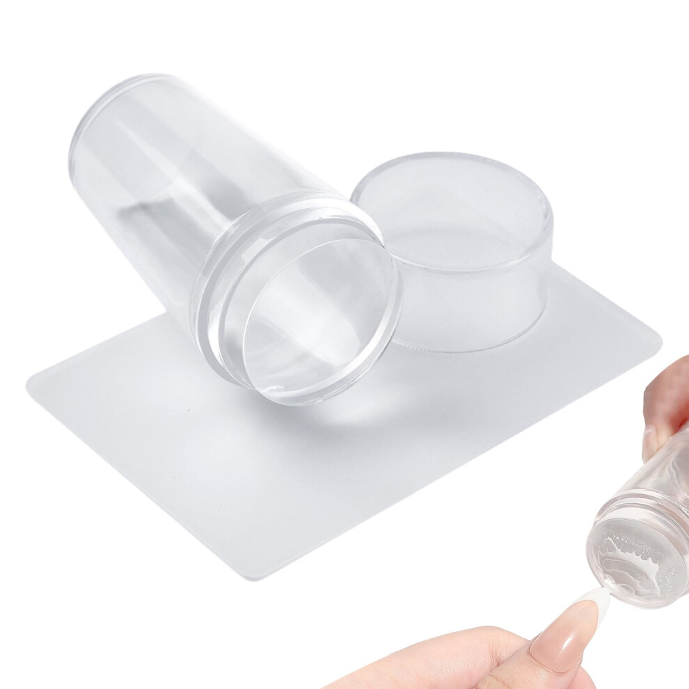 Nail Stamping Kit with Clear Silicone French Manicure Stamp, Accurate Transfer for Home and Salon
