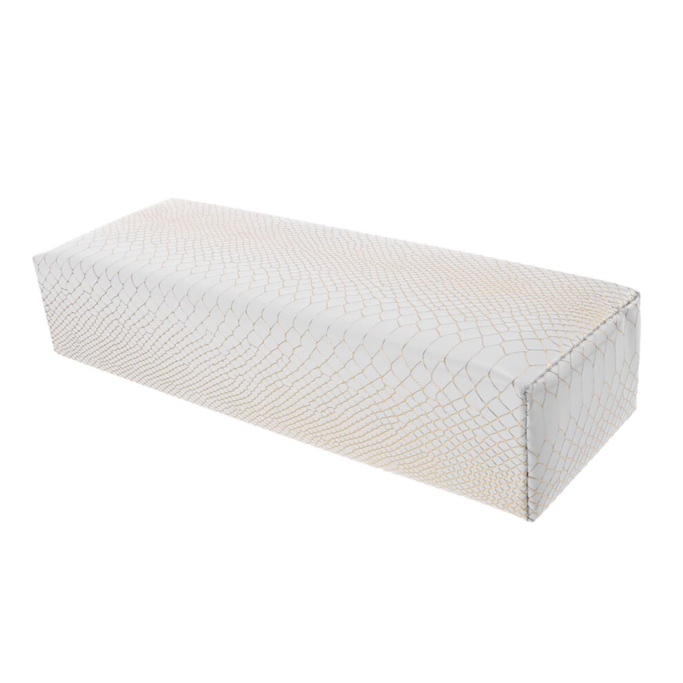 White Nail Hand Rest Pillow Ergonomic Pu Cushion For Manicure Reduces Wrist Fatigue Durable Salon Use