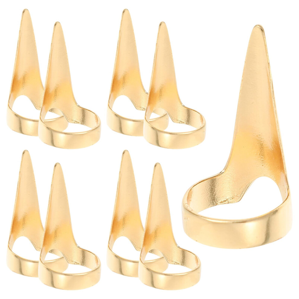 Unisex Golden Hair Sectioning Rings Metal Braiding Tools Zinc Alloy Styling Finger Rings For Salon 10Pcs