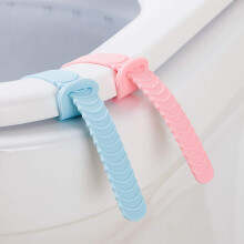 Toilet Seat Lifter Silicone Handle Pack of 2 Touch Adjustable Blue and Pink