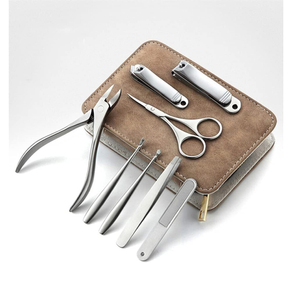 Manicure Set Pedicure Kit Stainless Steel Complete Grooming Tools with Travel Case A