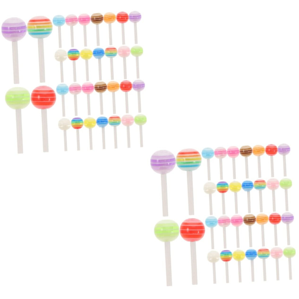 100pcs 3D Lollipop Nail Art Charms Colorful Resin Decorations for DIY Manicure and Salon Use