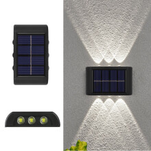 RnemiTe-amo Solar Fence Lights, 2 Pack LED Solar Wall Lights Outdoor, Waterproof Deck Lights for Yard, Porch, Driveway, Compatible with...