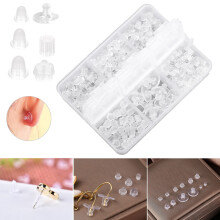 Hesroicy 1 Set Earring Back Stopper - Soft Comfortable, Transparent Anti-drop Stud Back Plug Clutch Stoppers, Home Supply