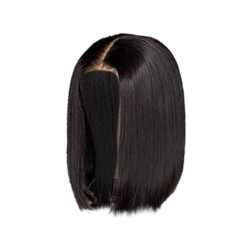 Glueless Human Hair Bob Wig, Short Straight Lace Front Wig for Women, Black Highlight Wig â Compatible with Tkrady