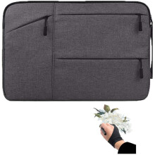 Drawing Tablet Case Carrying Bag with Artist Glove Graphics Tablet Sleeve Protective Bag for Huion H610 Pro, HS610,