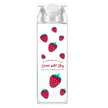 500ml Strawberry Milk Box Water Bottle Plastic Juice Container