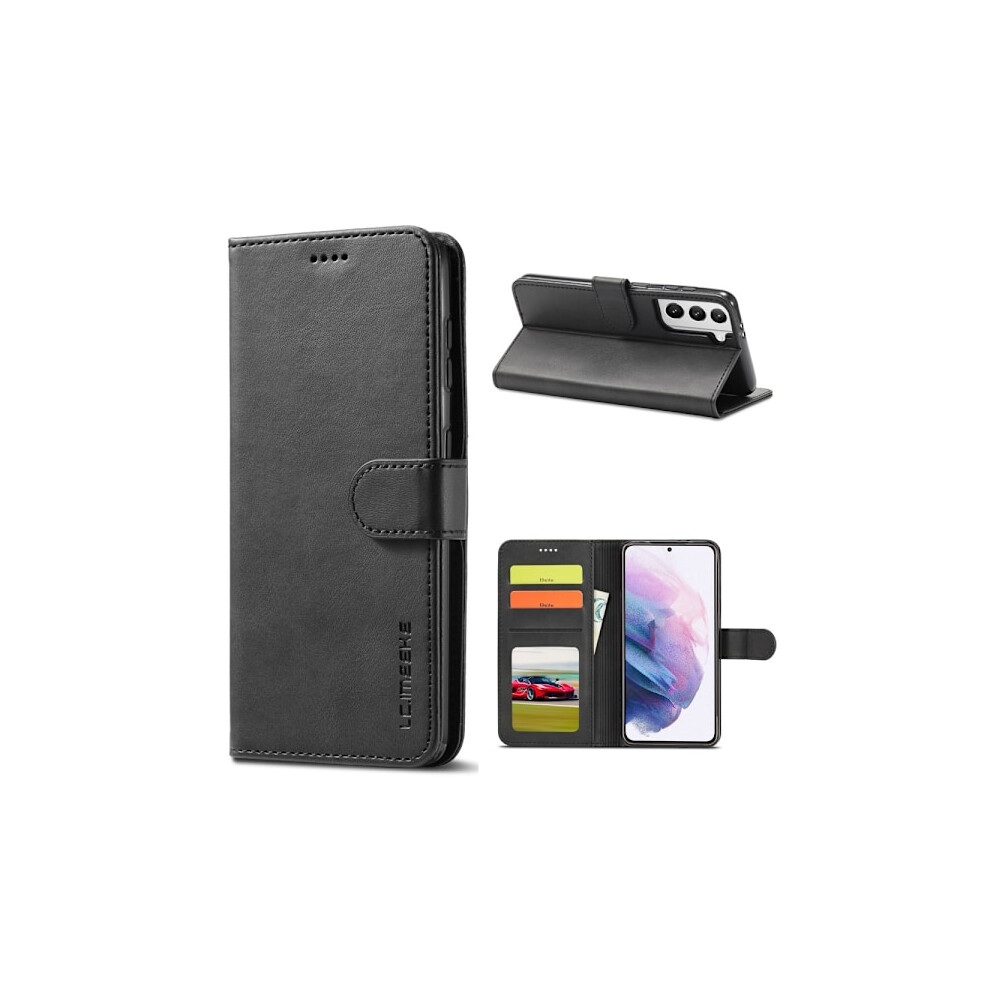 Compatible With Samsung Galaxy S21 Plus - Lc.imeeke Leather Case - Black 9191629435067
